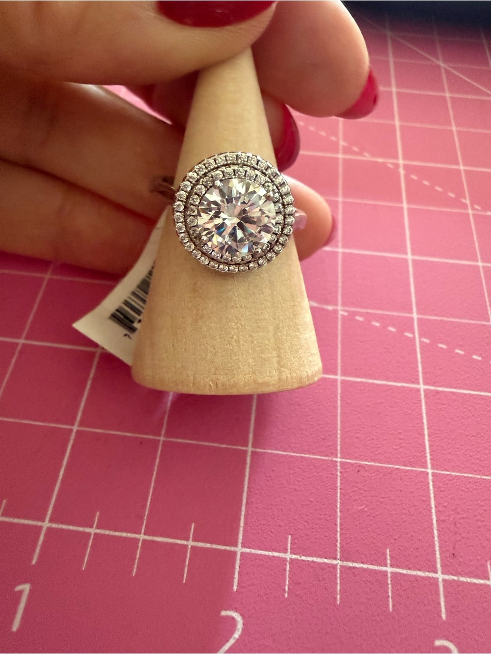 Sterling Silver Cubic Zirconia Ring Size 6